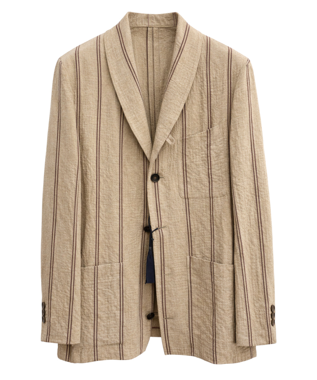 Giacca monopetto Lardini in lino a righe per uomo