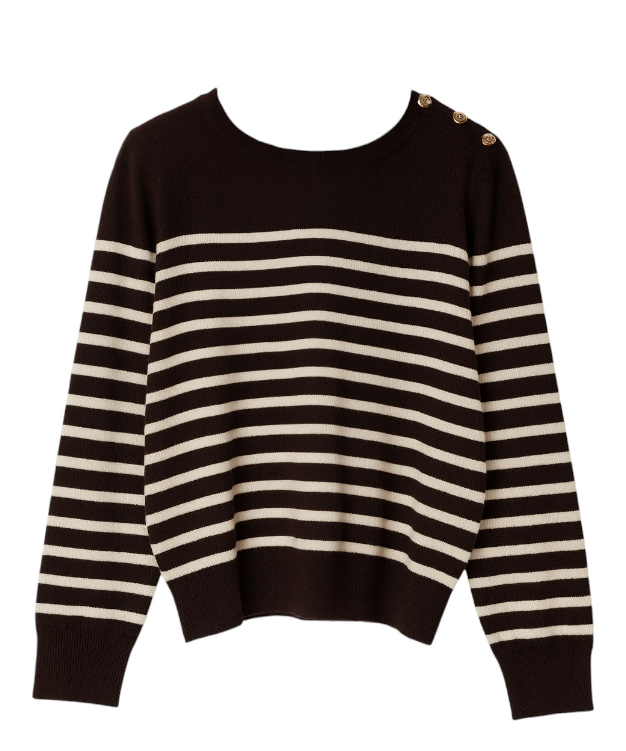 Maglione Marella Canna a Righe con Bottoni Oro