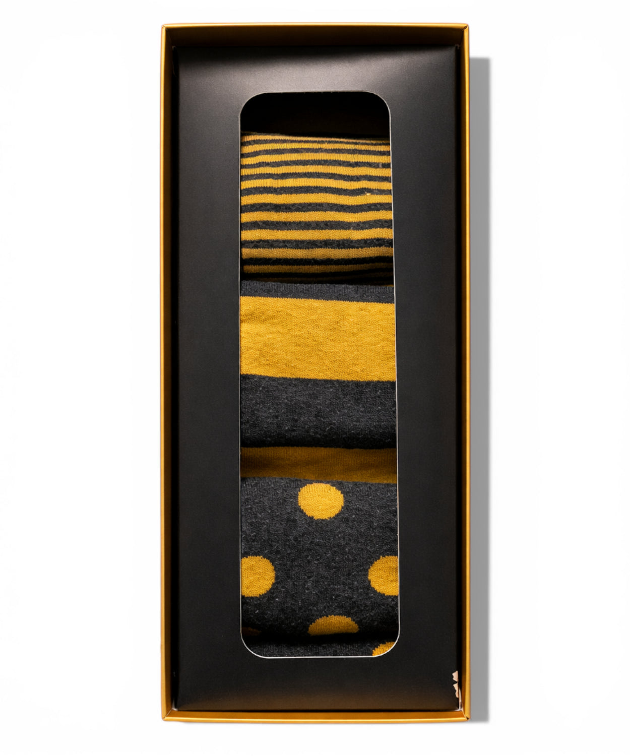 Set 3 calzini uomo giallo nero Alta Milano