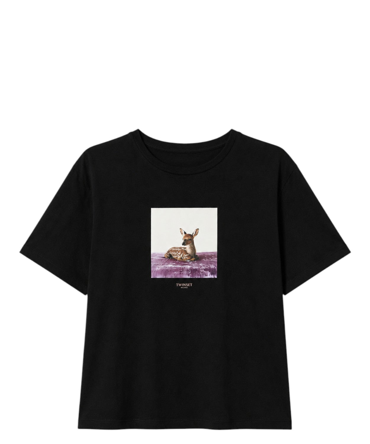 T-shirt donna cotone stampa animale Twinset
