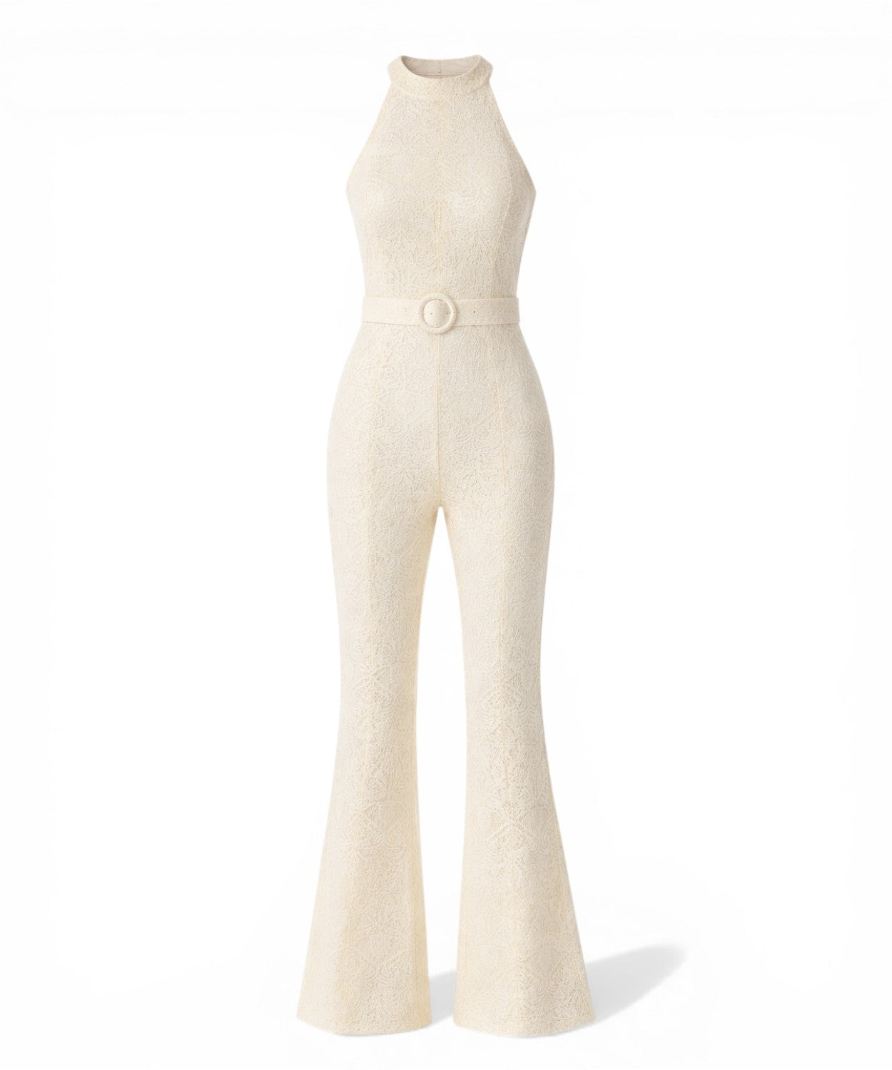 Tuta intera in pizzo Twinset con scollo americano e cintura