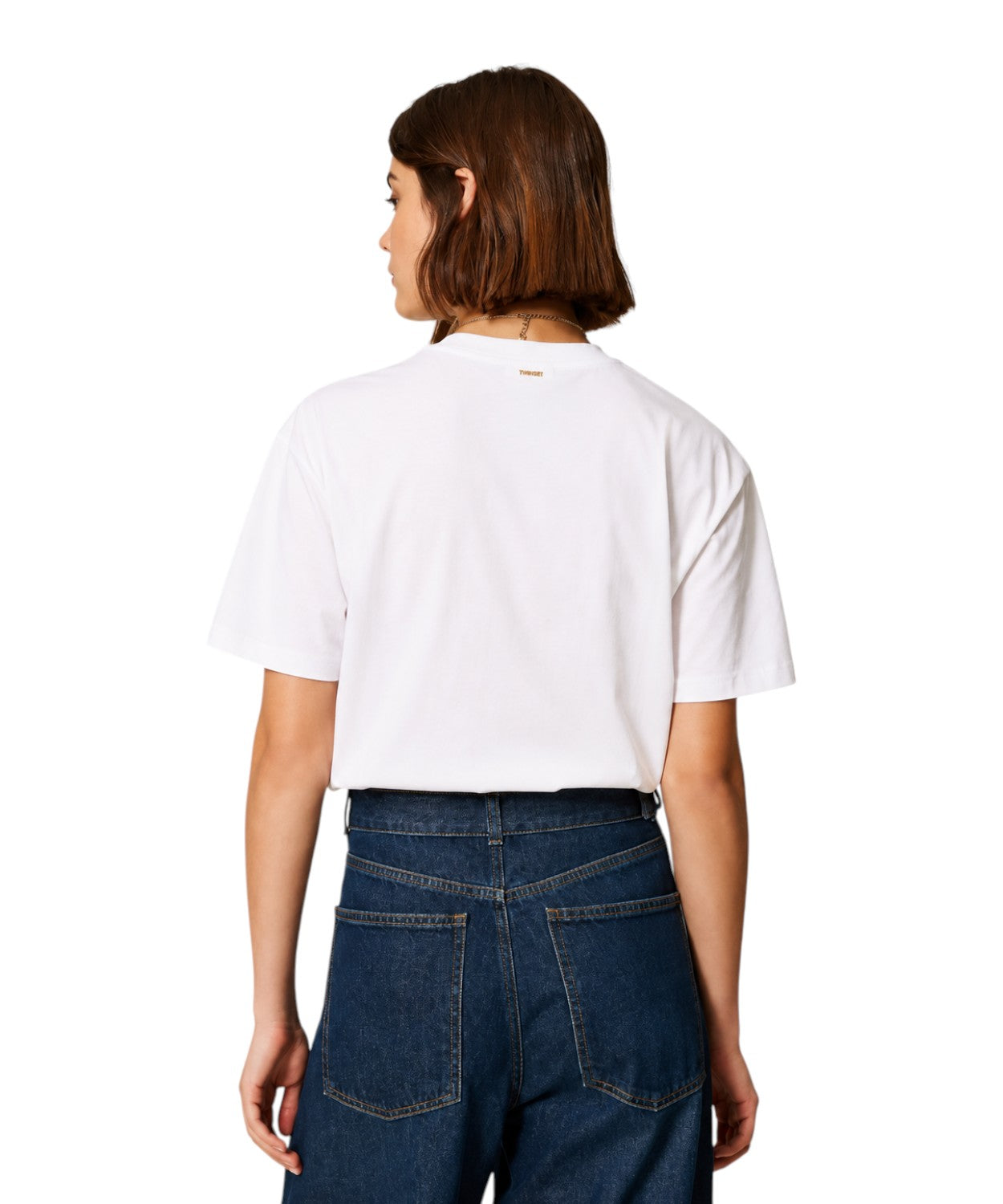 T-Shirt Donna Cotone con Ricamo Patch