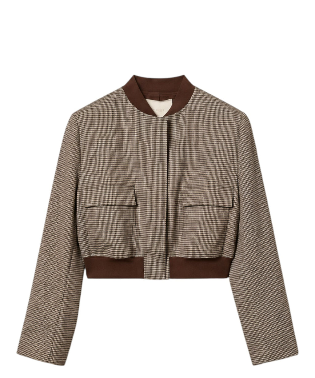 Bomber Donna Pied-de-Poule con Tasche