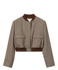 Bomber Donna Pied-de-Poule con Tasche