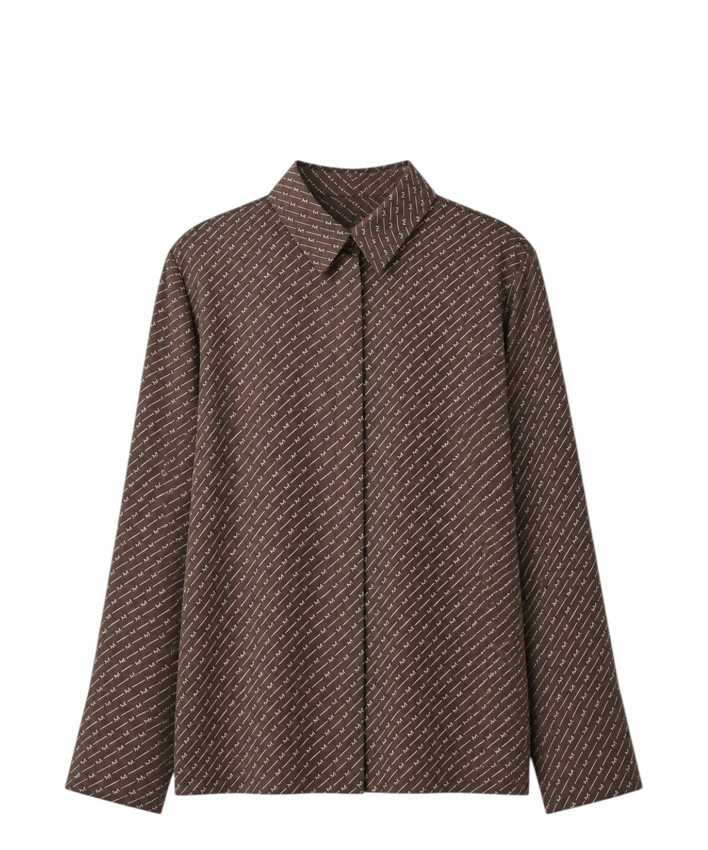 Camisa Farea MM Max Mara em seda com estampado integral