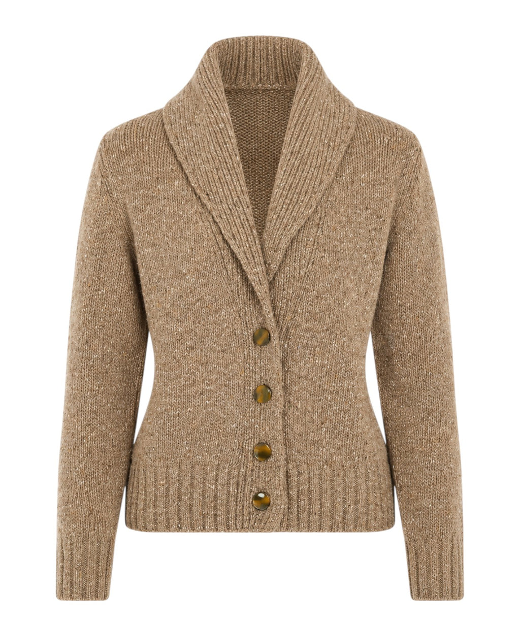 Cardigan Marella Geode in Misto Lana con Scollo a Scialle