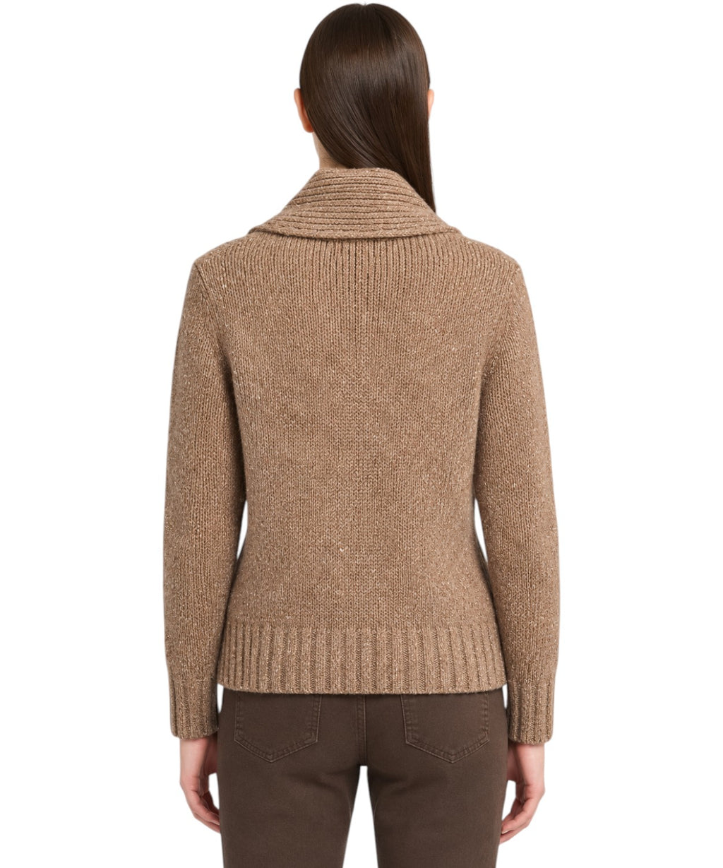 Cardigan Marella Geode in Misto Lana con Scollo a Scialle