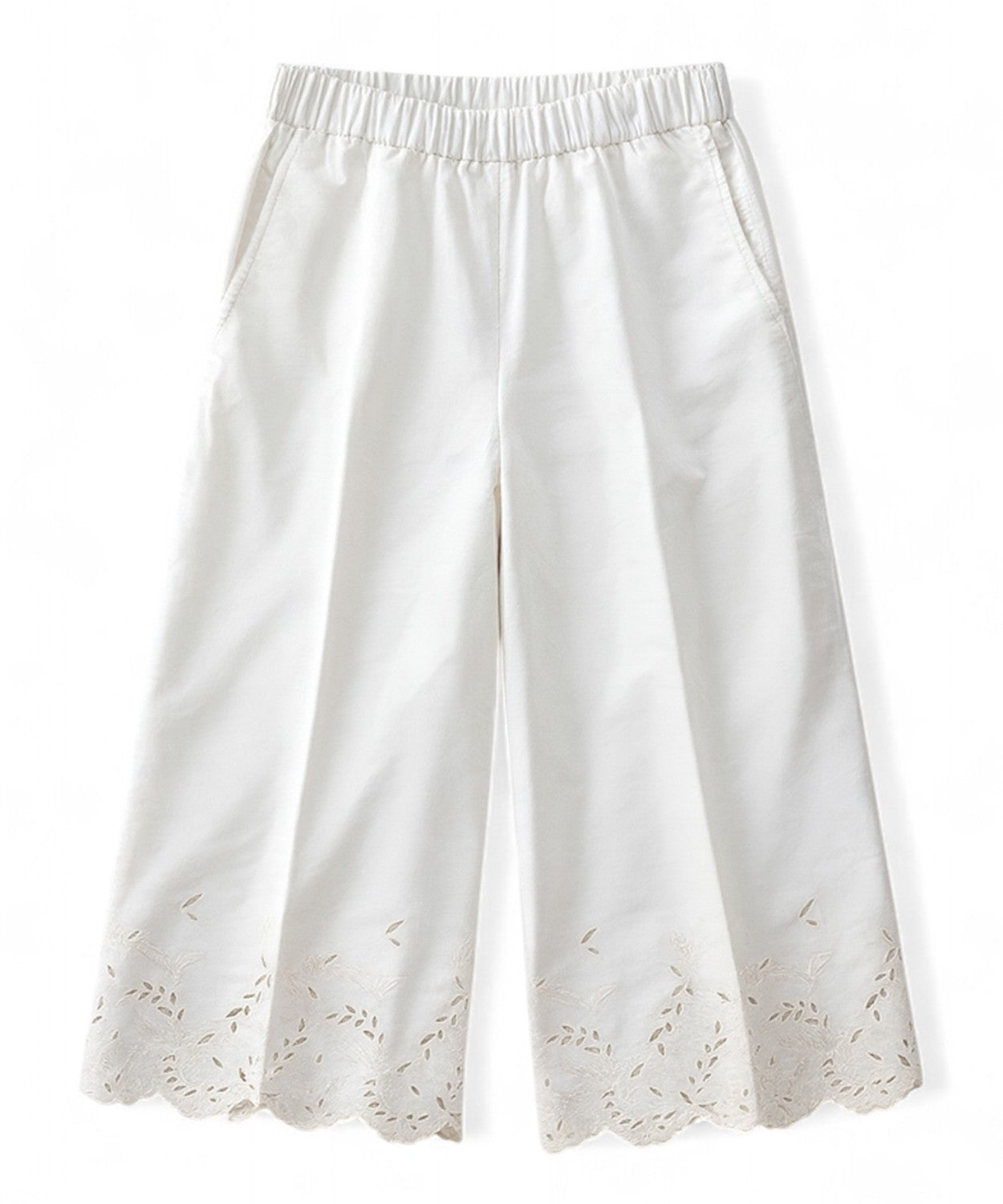 Bermuda Donna in Cotone con Orlo in Sangallo