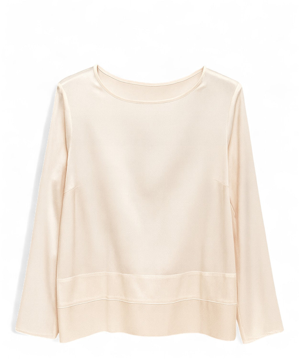 Long-Sleeved Satin Blouse