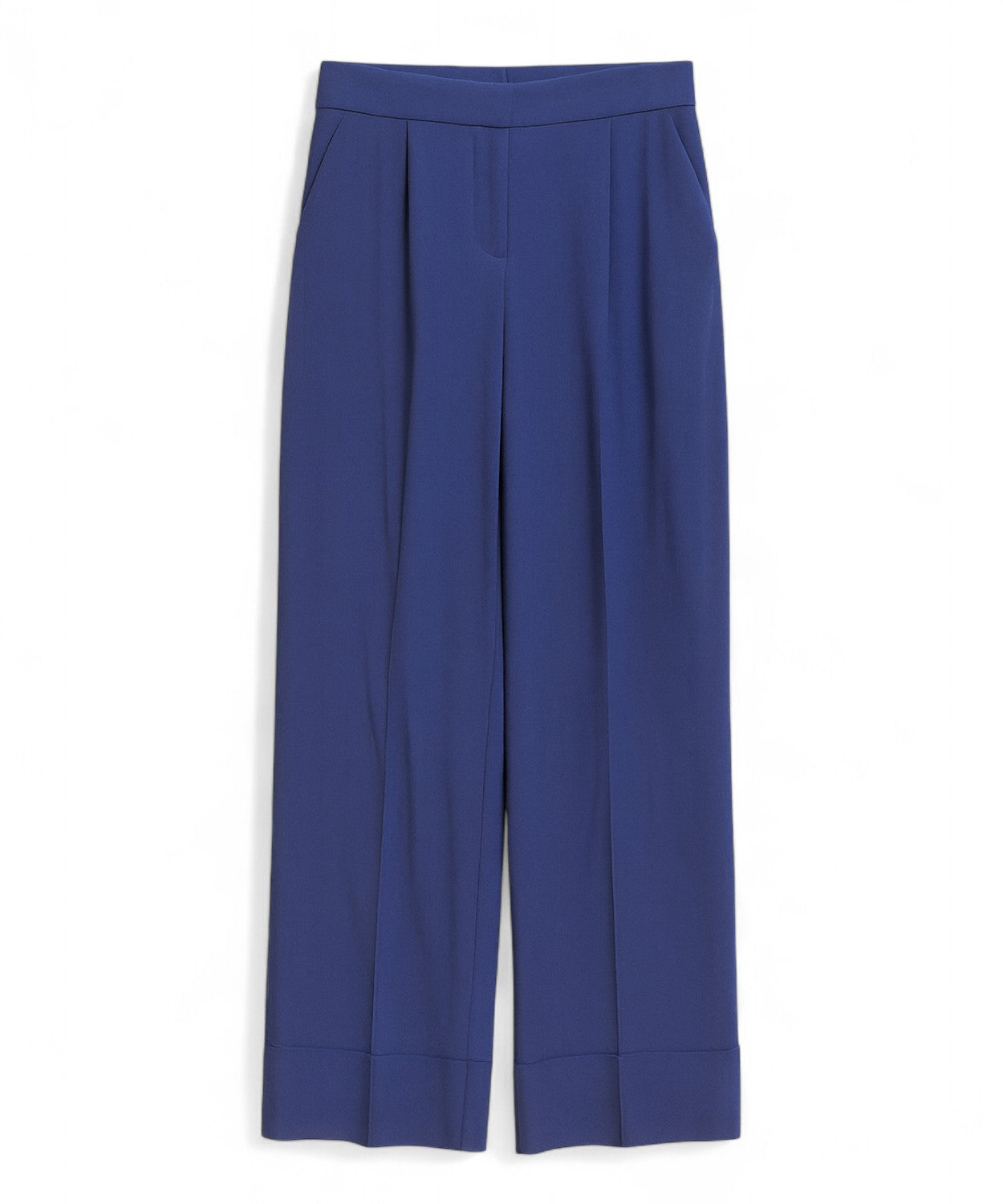 Pantaloni a Gamba Ampia in Tessuto