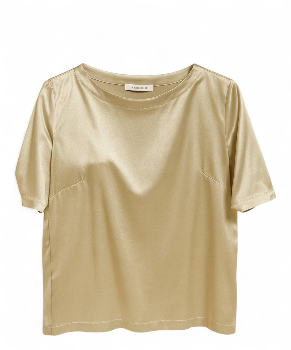 Maglietta in Satin con Maniche Corte