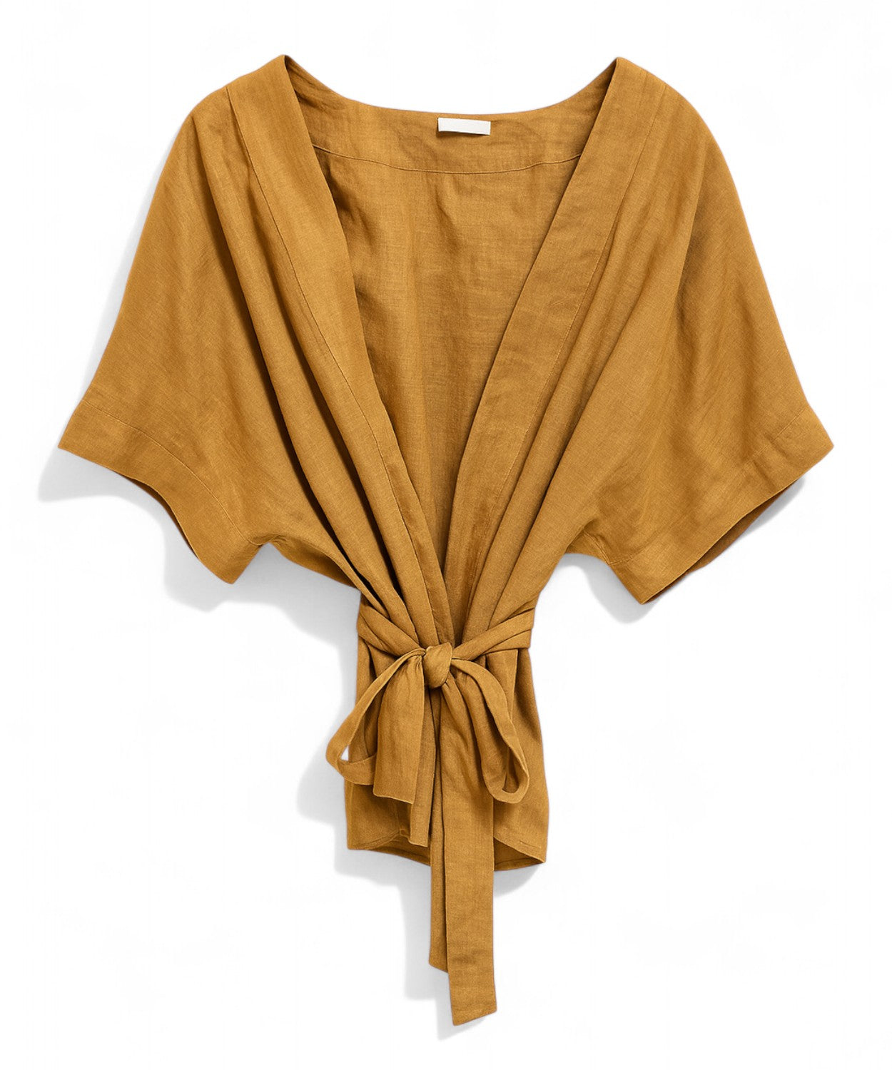 Maglia Kimono in Lino con Nodo Frontale