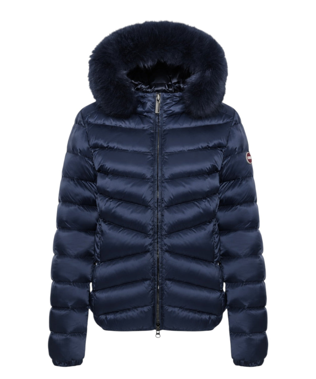 Piumino Donna Colmar con Cappuccio in Pelliccia Sintetica