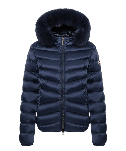 Piumino Donna Colmar con Cappuccio in Pelliccia Sintetica