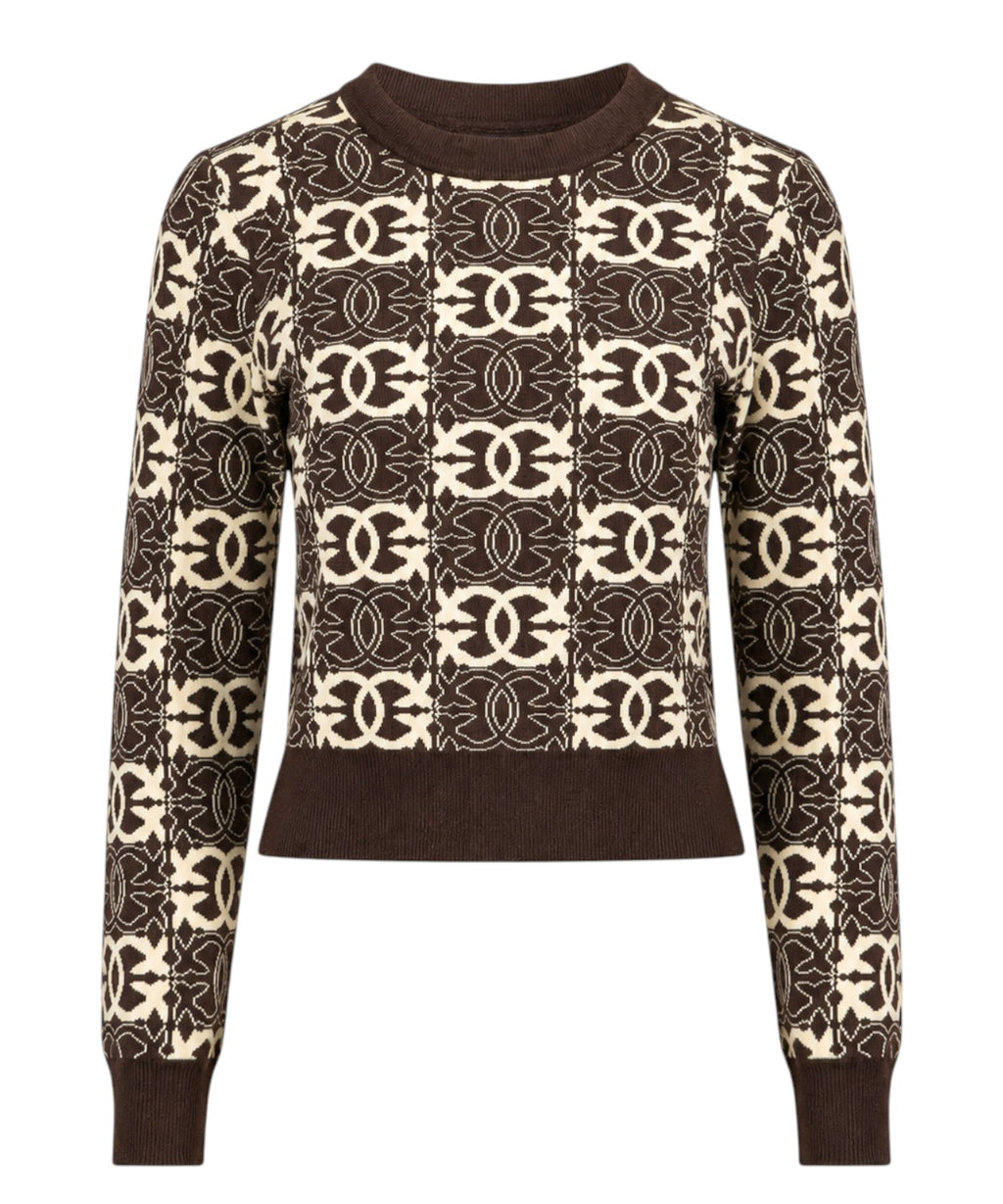 Maglia Cropped con Logo Love Birds di Pinko per Donna