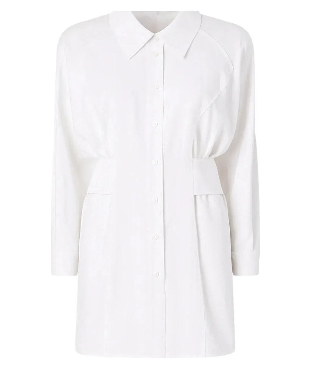 Abito corto a camicia in habotai e cotone-Abiti-Pinko-Vittorio Citro Boutique