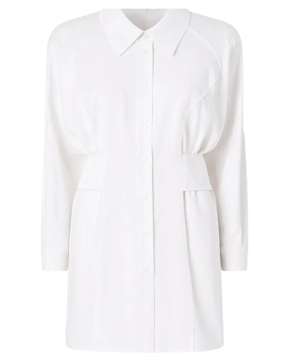 Abito corto a camicia in habotai e cotone-Abiti-Pinko-Vittorio Citro Boutique