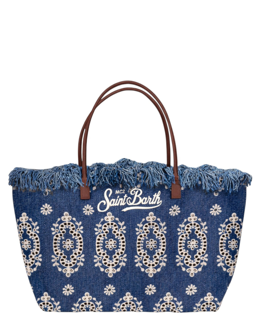 Borsa Shopper City Medium Sangallo med frynser og lynlås