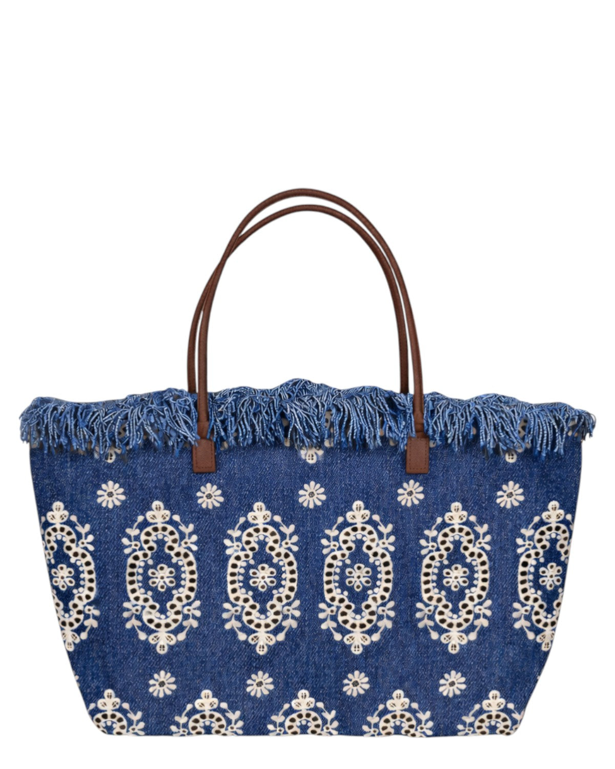 City Medium Sangallo Shopper Bag mit Fransen und Reißverschluss