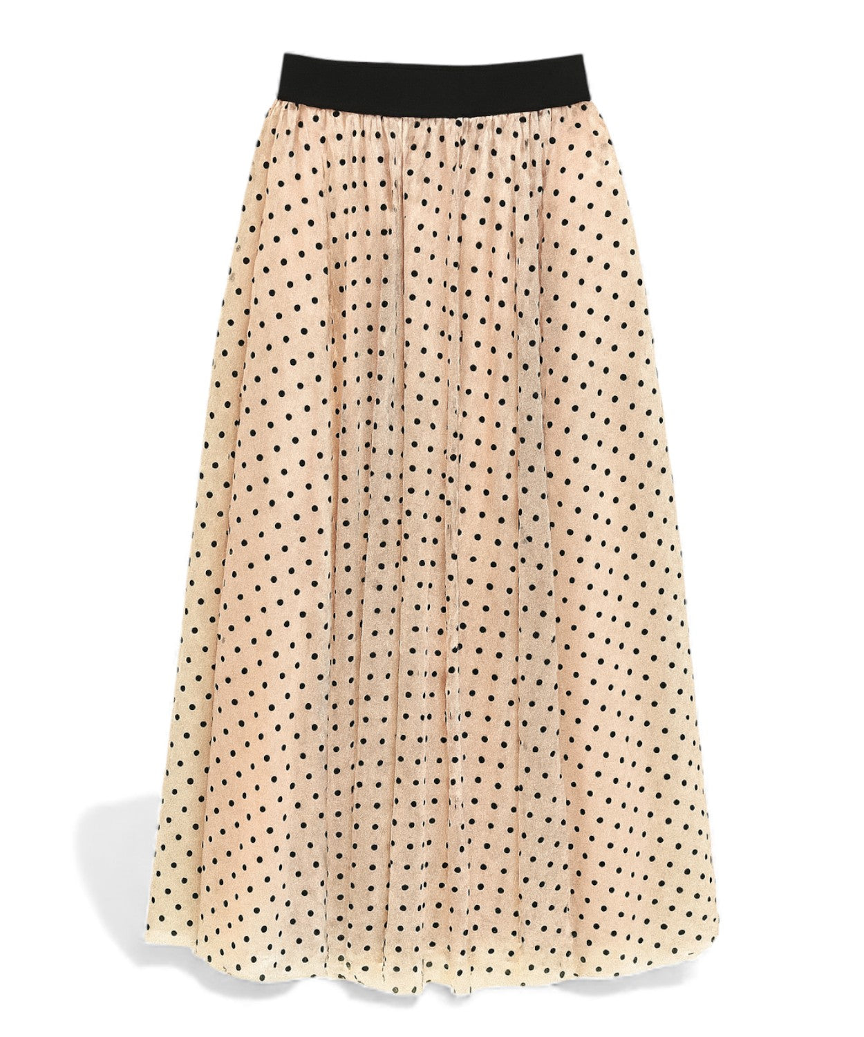 Gonna in Tulle a Pois con Elastico in Vita