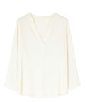 Blusa con Scollo a V in Crepe