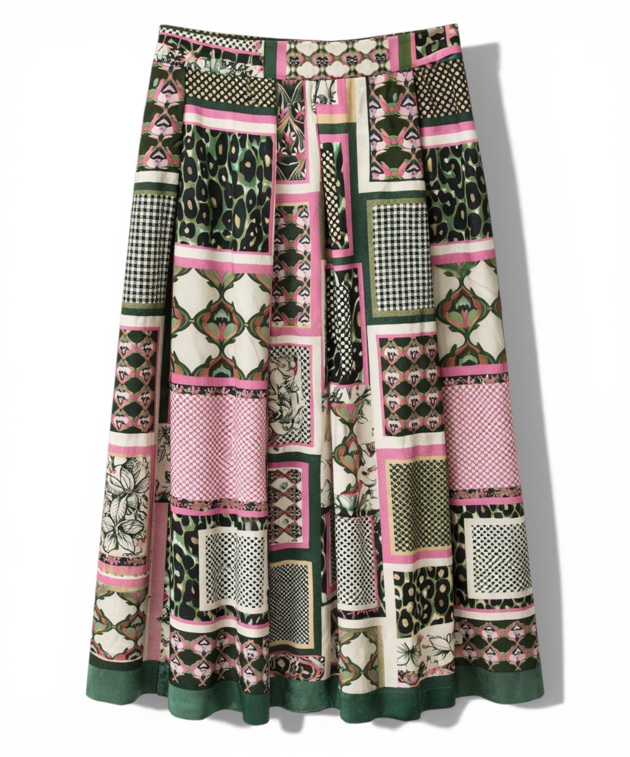 Gonna Midi a Ruota con Fantasia Geometrica