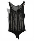 Body Nero Tuwe con Strass in Tulle