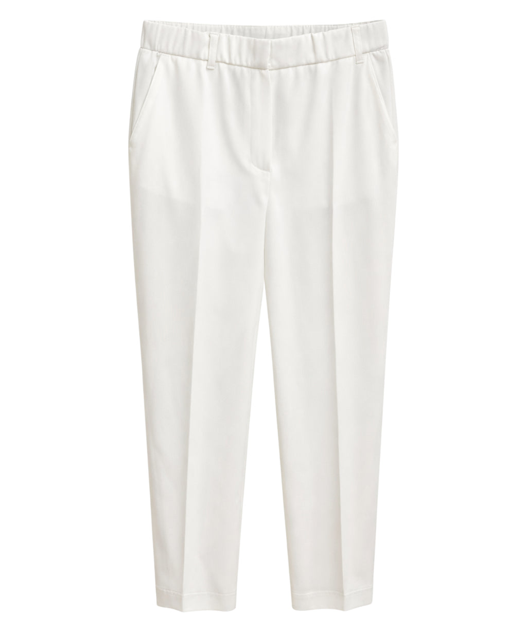 Pantaloni Blubianco con Elastico in Vita e Piega