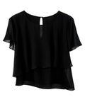 Blusa Nera con Balze TUWE