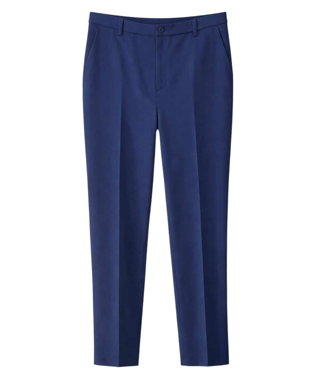Blaue, maßgeschneiderte Hose mit Mittelfalte