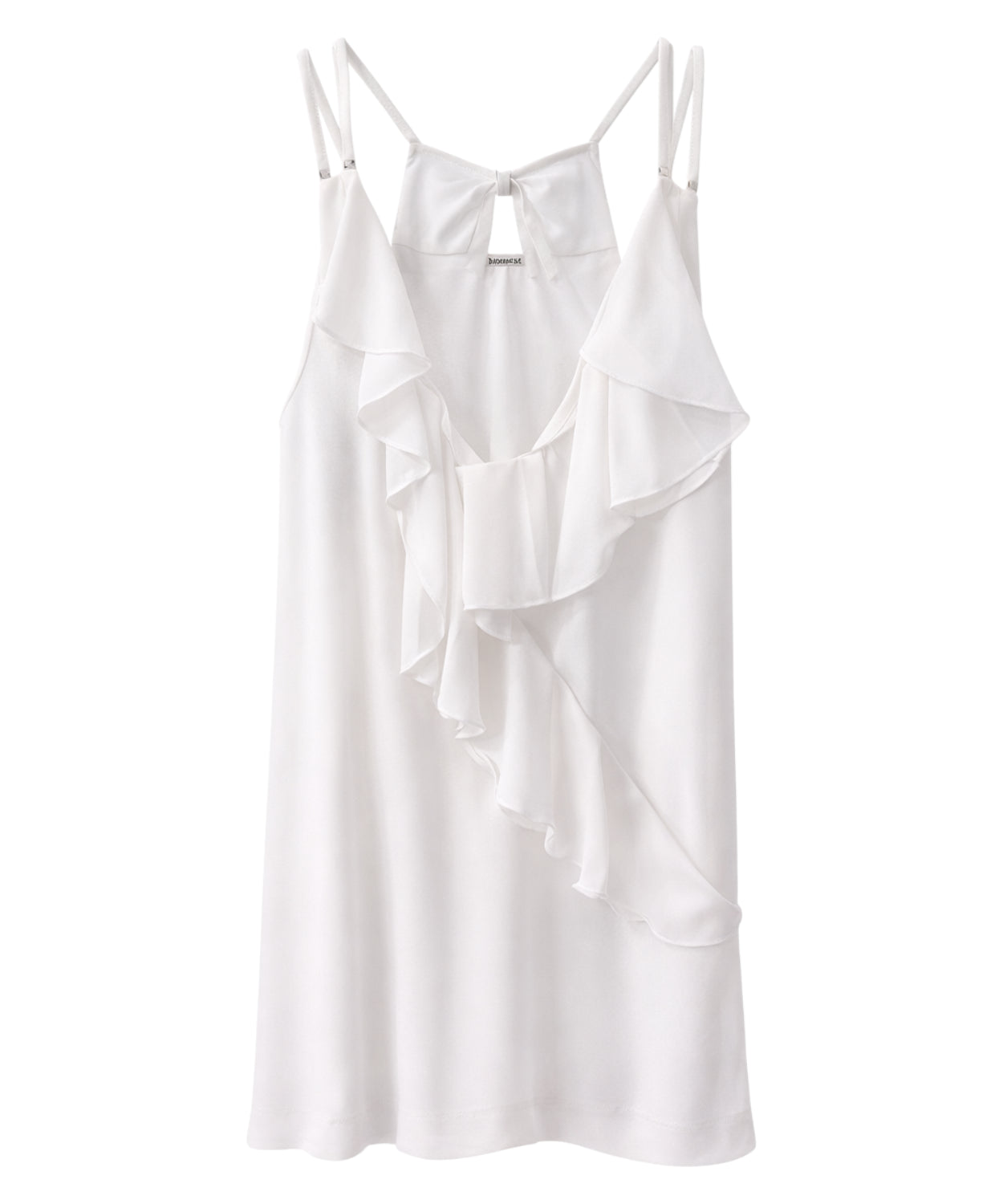 Top bianco con balze Tuwe