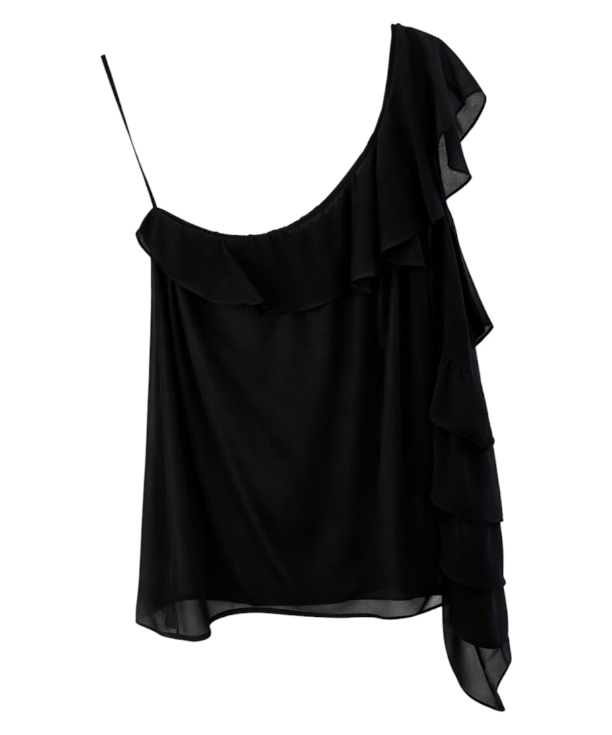 Top monospalla con balze Revise