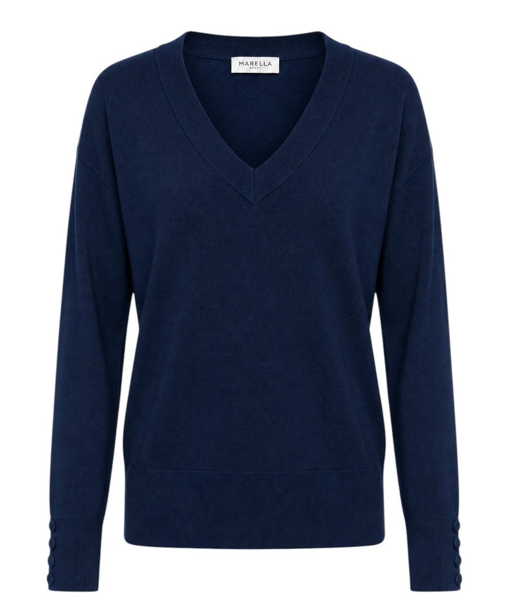 Maglia Marella FACELLA in filo di cotone con scollo a V