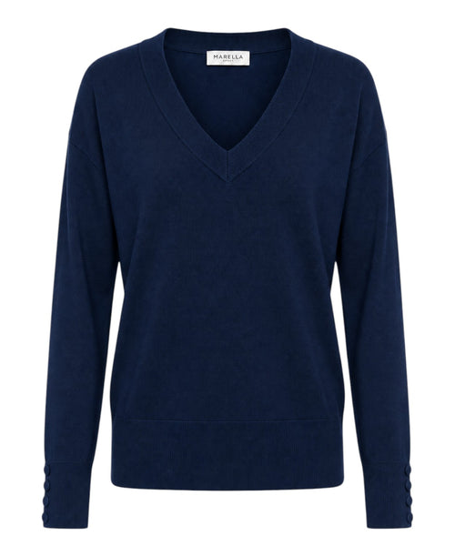 Maglia Marella FACELLA in filo di cotone con scollo a V