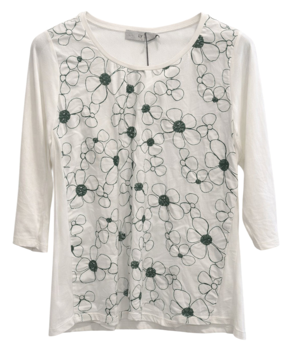 White shirt with floral embroidery