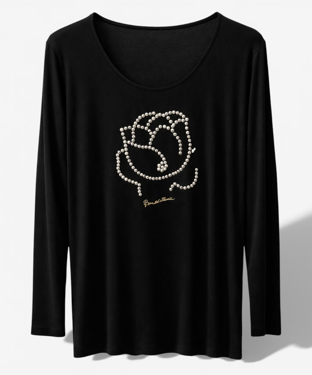 Maglia Nera Braccialini con Perle