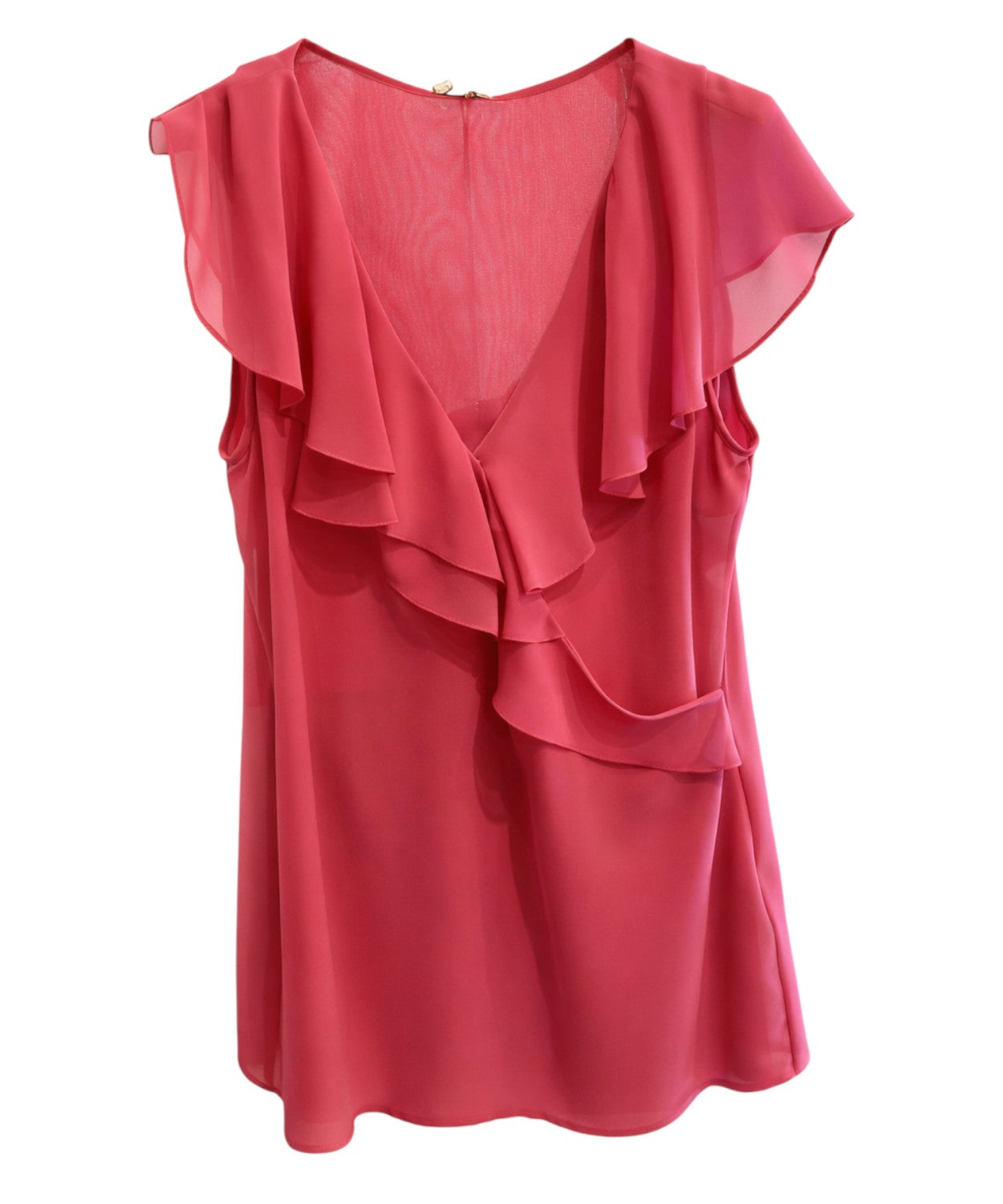 Top Liu Jo senza maniche con balze e scollo a V