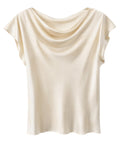 Blusa satin con scollo morbido
