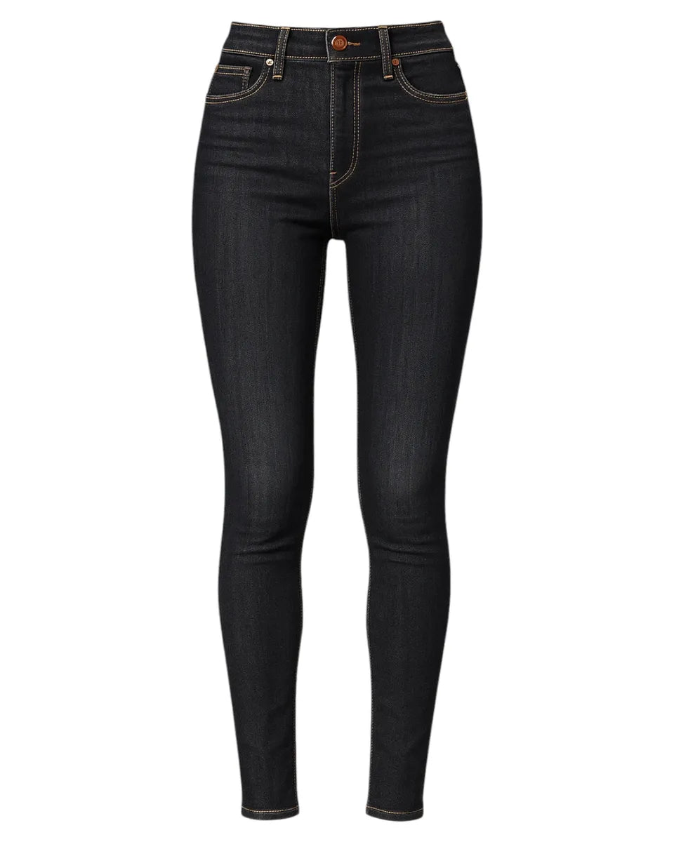 Jeans skinny a vita alta con zip posteriore e cuciture a contrasto-Jeans-Revise Blue Vibes-Vittorio Citro Boutique