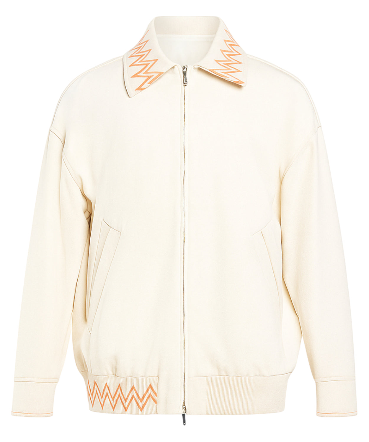 Giubbino Emporio Armani in cotone con ricamo zigzag