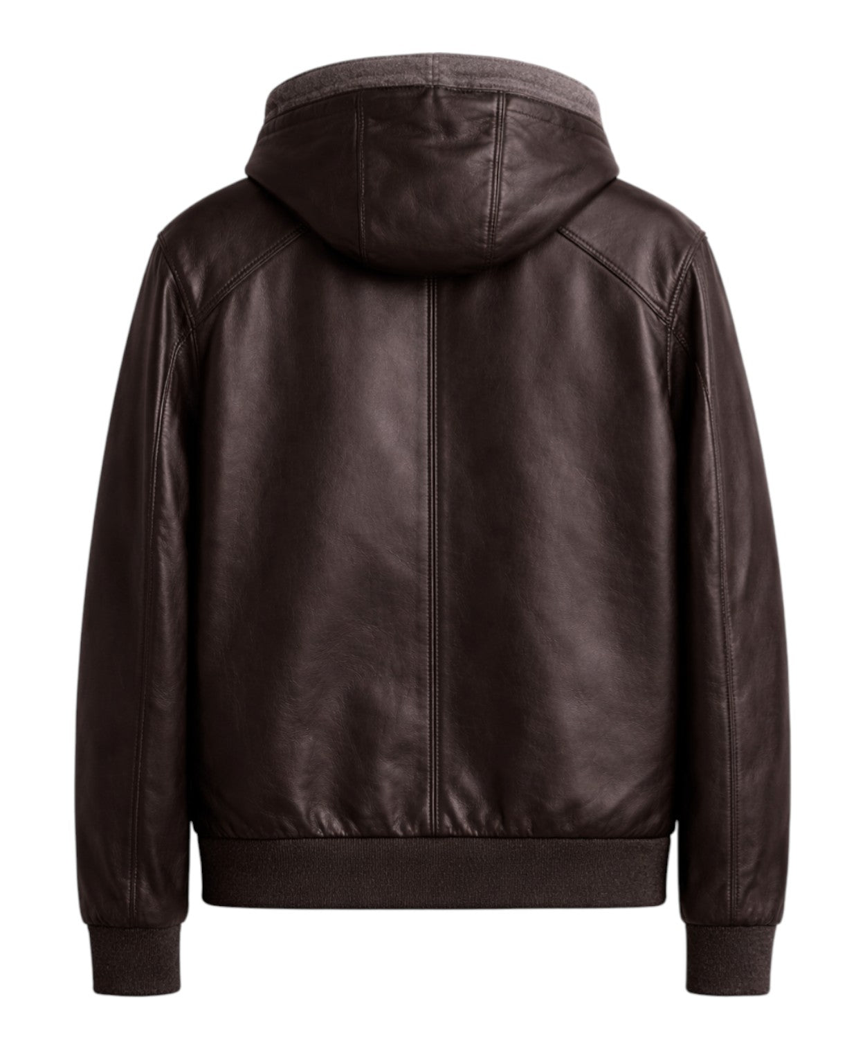 Giubbotto Pelle Uomo Gallotti con Cappuccio e Zip