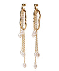 Orecchini Pendenti Dorati con Perle New Gold