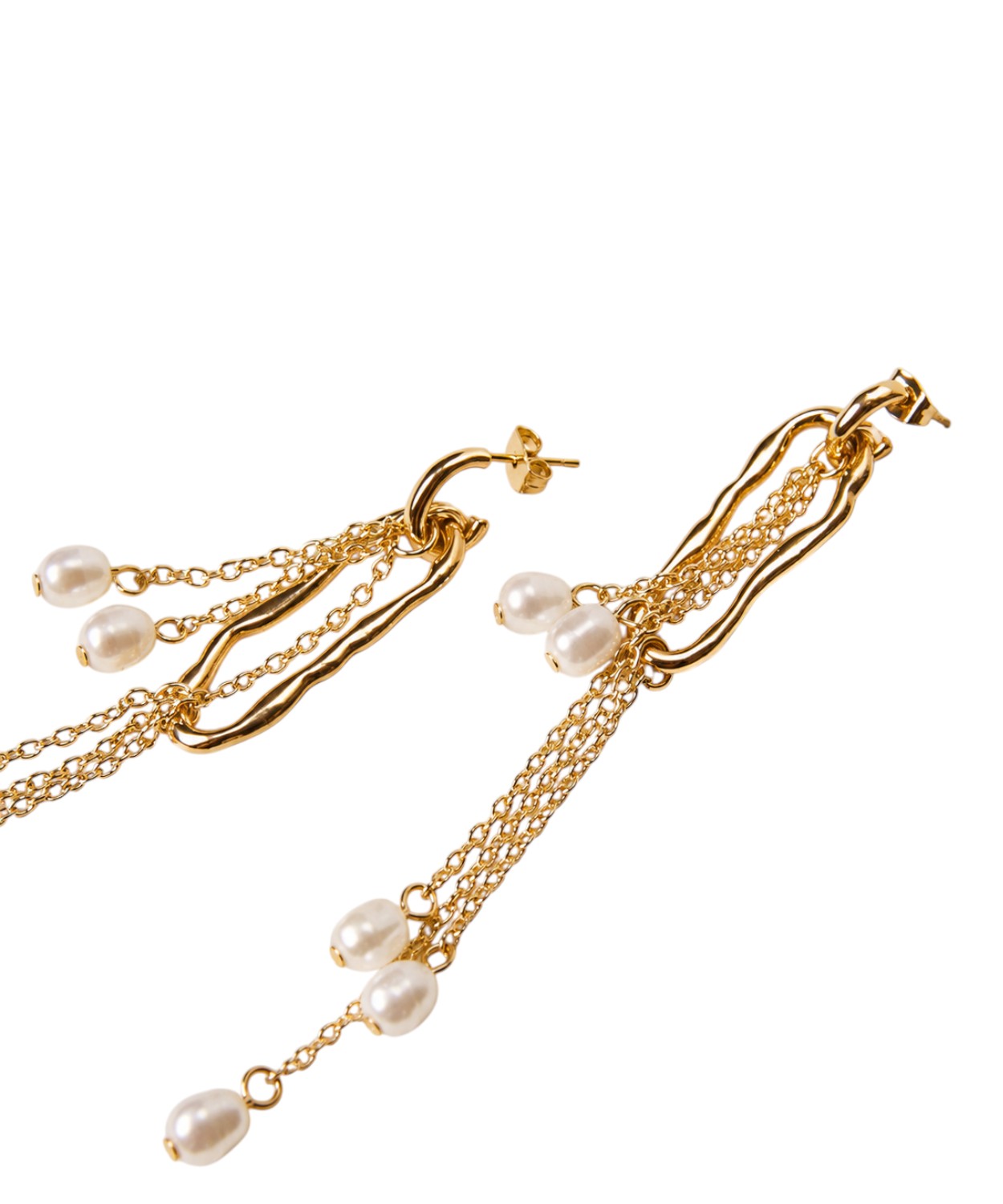 Orecchini Pendenti Dorati con Perle New Gold
