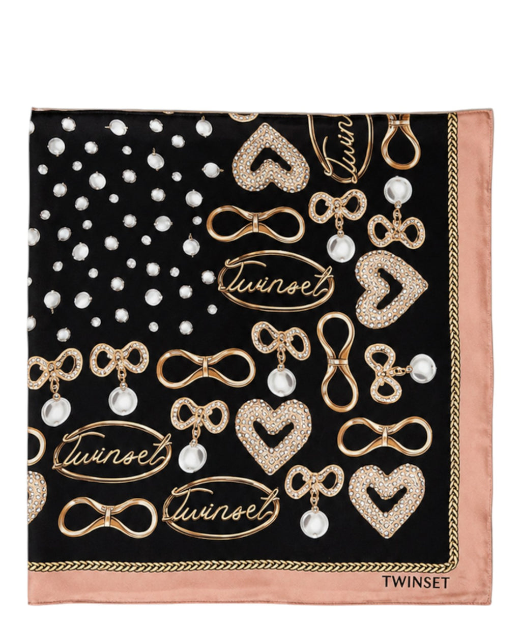 Kefiah Foulard Stampa Bijoux in Viscosa 120x120 cm