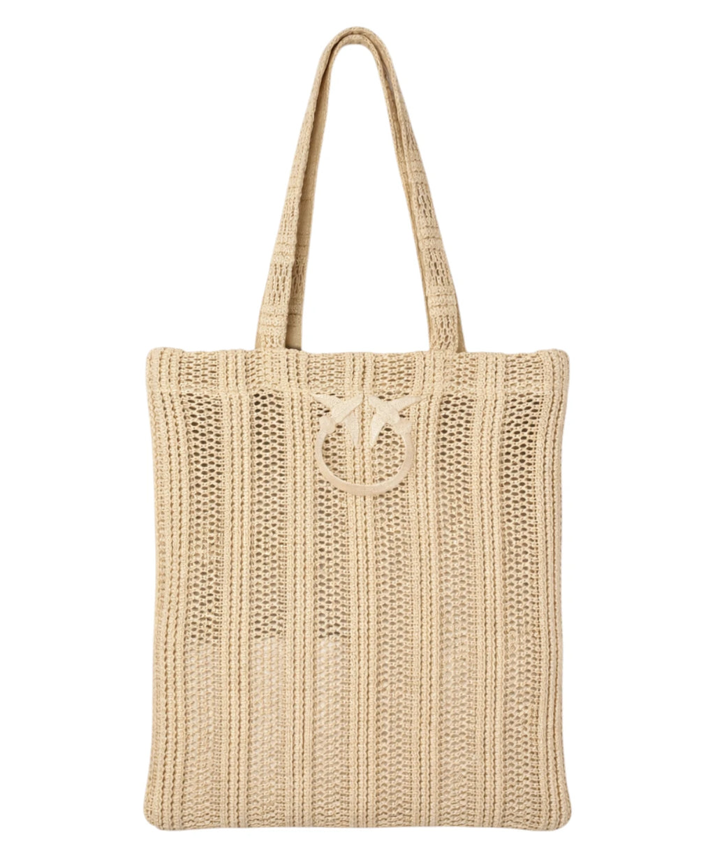 Nákupní taška PINKO Easy Tote Bag z rafie