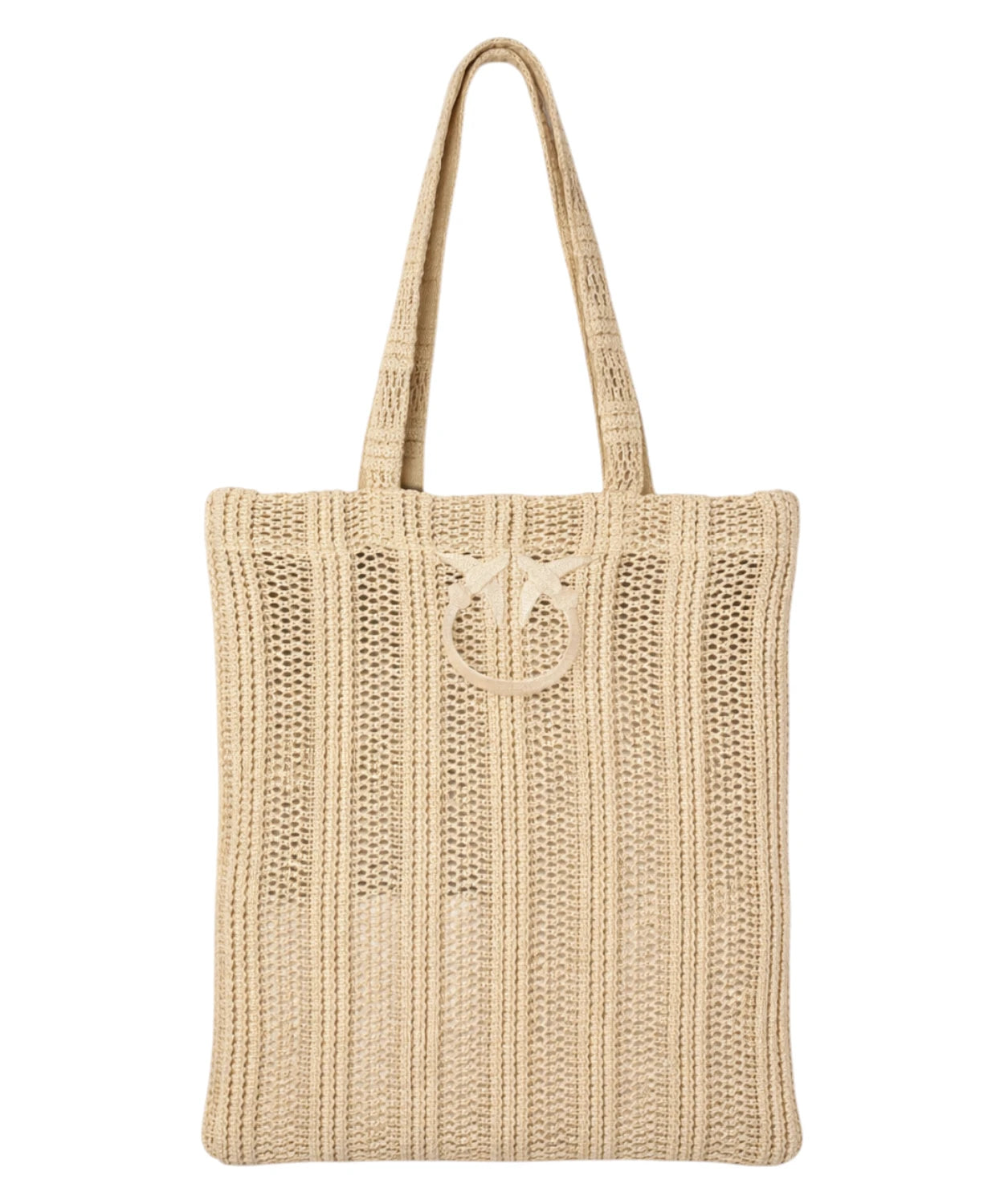 Borsa shopping PINKO Easy Tote Bag in rafia