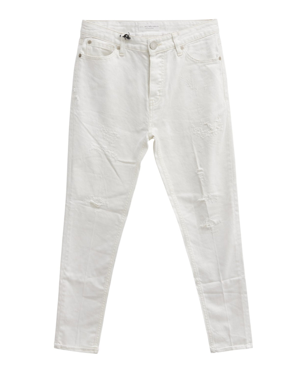 Jeans PT Torino i hvid denim, destroyed slim fit