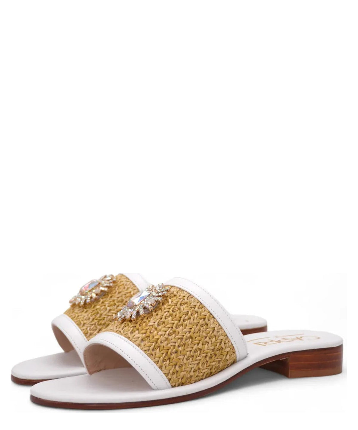 Pantofolina Caprese in Raffia Intrecciata-Capri Vittorio Citro-Ciabatte-Vittorio Citro Boutique