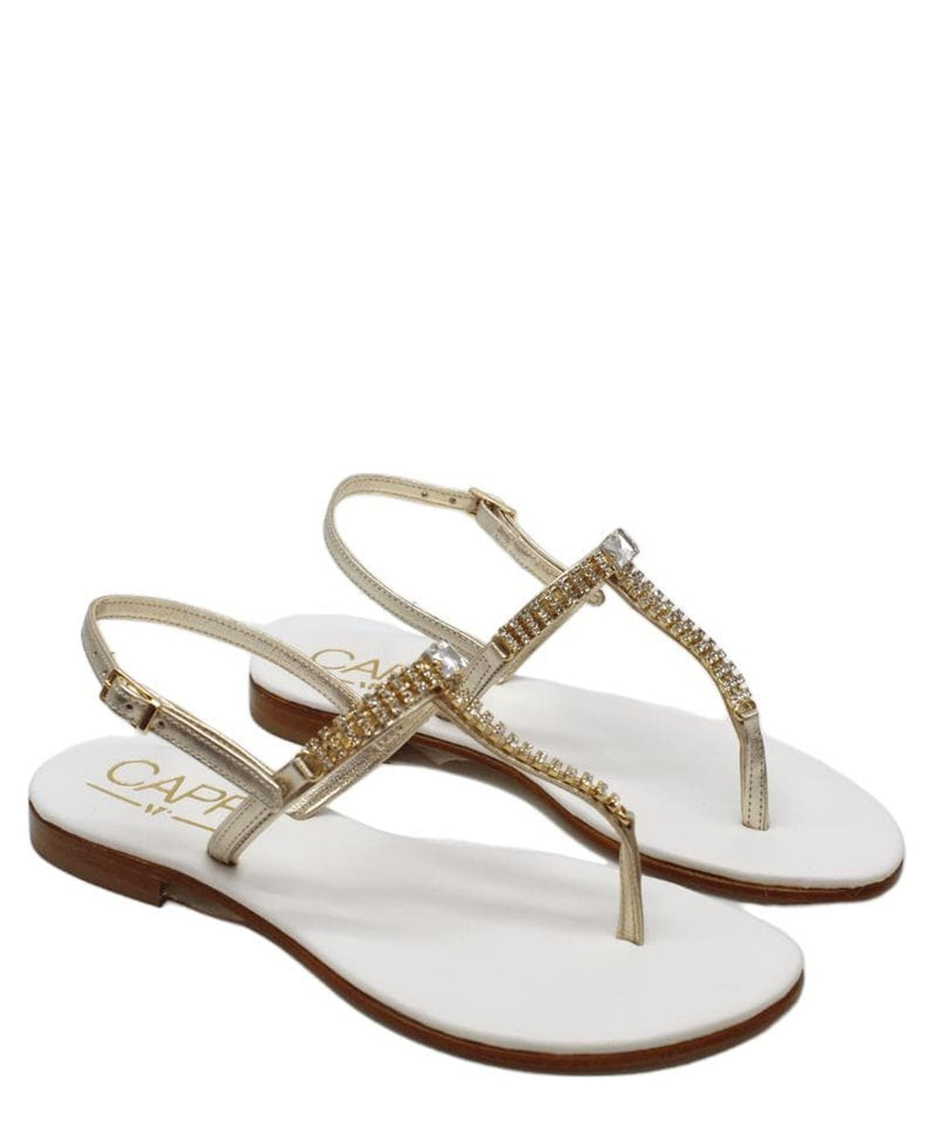 Infradito capri con cristalli in tinta - Vittorio Citro Boutique