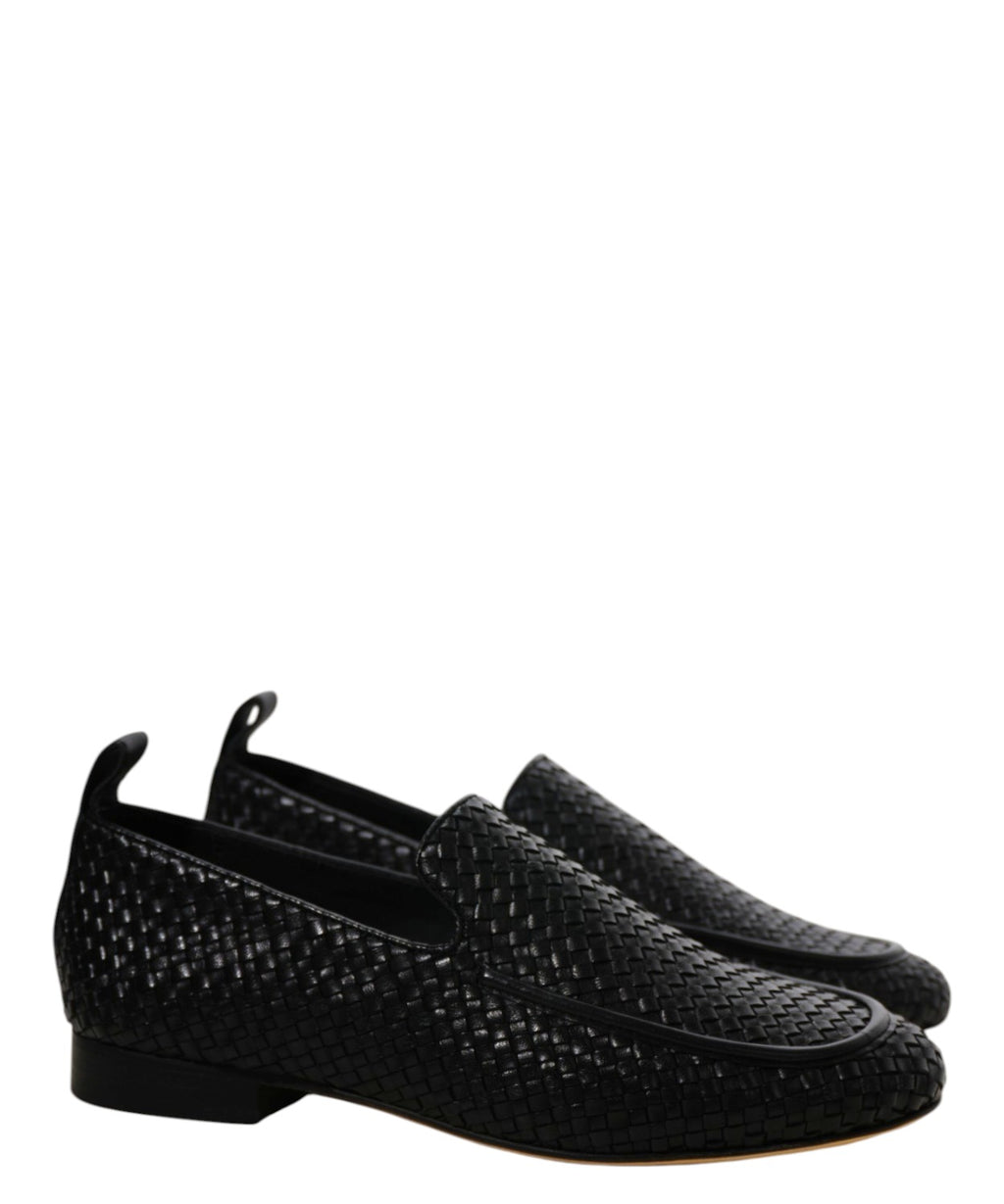 Women's Woven Leather Loafers JVAM